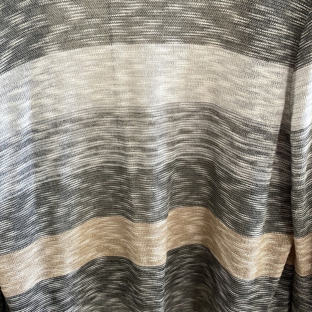 Striped gray, gold, silver black metallic thread shrug. - Picture 4 of 4